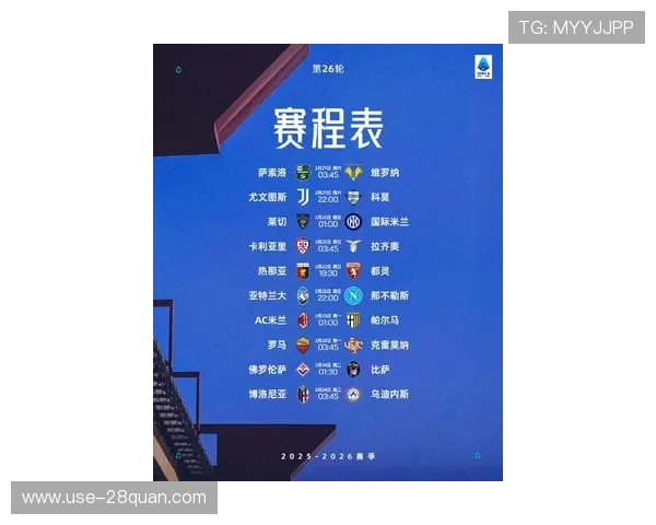 意甲最新赛程全解析及关键比赛时间安排 意甲最新赛程全解析及关键比赛时间安排